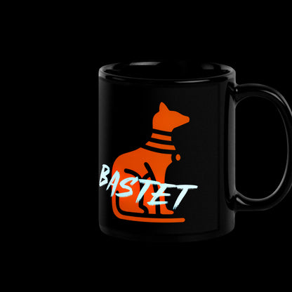 Minimalist Cat Goddess Mug - 11oz Black Mug