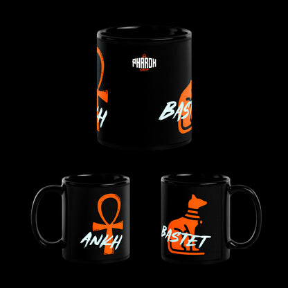 Minimalist Cat Goddess Mug - 11oz Black Mug