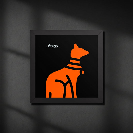 The Ancient Cat Protector – Framed Canvas Print