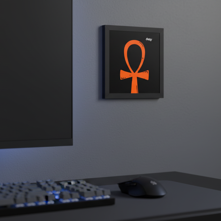 The Ankh Hieroglyph – Framed Canvas Print